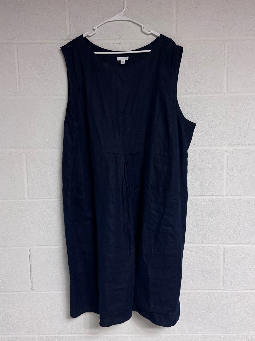 Sleeveless Navy Women's Linen Dress J Jill